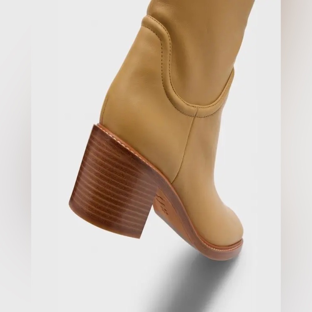 Vince Fabian Block-Heeled Leather Boots NWOB - Picture 3 of 5